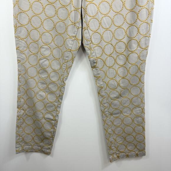 Chino by Anthropologie Relaxed Fit Embroidered Circle Pattern Pants Size 32 - Picture 4 of 13